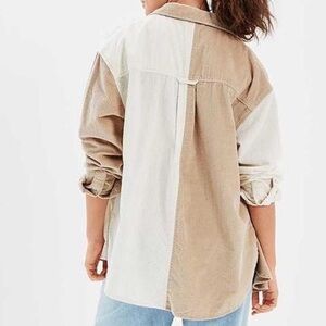 NWOT AE Oversized Two Toned Tan Corduroy Jacket